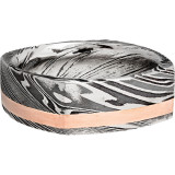 Lashbrook Black Rose & White Damascus Steel 8mm Men's Wedding Band - D8FSQ12OCWOODGRAIN_14KR+ACID photo3