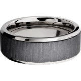 Lashbrook Titanium 8mm Men's Wedding Band - PF8B16(NS)_ZIRCONIUM+TREEBARK+1_POLISH photo