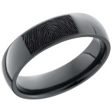 Lashbrook Black Zirconium 6mm Men's Wedding Band - Z6D_BLCVFINGERPRINT+POLISH photo