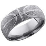 Lashbrook Titanium 8mm Men's Wedding Band - 8D_BASKETBALL+STIPPLE photo