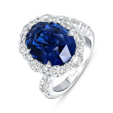 Uneek Precious Oval Blue Sapphire Engagement - R062OVBSU photo