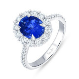 Uneek Blue Sapphire Diamond Engagement Ring - LVS10155BS photo