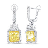 Uneek Natureal Radiant Fancy Yellow Diamond Earrings - LVE715FYRAD photo