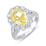 Uneek Natureal Oval Fancy Yellow Engagement Ring - R050OVFYU photo