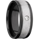 Lashbrook Black Zirconium Meteorite 8.5mm Men's Wedding Band - Z8.5FGEW2UMIL15_METEORITEDIA.05B+POLISH photo2