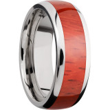 Lashbrook Titanium Hardwood 8mm Men's Wedding Band - HW8D15_PADAUK+POLISH photo2