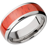 Lashbrook Titanium Hardwood 8mm Men's Wedding Band - HW8D15_PADAUK+POLISH photo