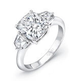 Uneek Contemporary Cushion-Center Three-Stone Engagement Ring - LVS702 photo