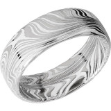 Lashbrook Black & White Damascus Steel 8mm Men's Wedding Band - D8DBMARBLE+POLISH+WHITEALL photo