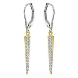Meira T 14k Yellow Gold and Diamond Spike Earrings photo