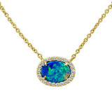 Meira T Australian Opal and Diamond Necklace photo