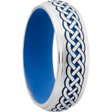 Lashbrook Cobalt Chrome 7mm Men's Wedding Band - CC7DGE_LCVCELTIC9+SATIN+NRABLUEINANDOUT photo2
