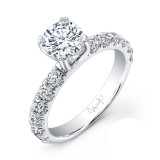 Uneek Classic Round Diamond Engagement Ring with U-Pave Upper Shank - USM02-6.5RD photo