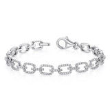 Uneek Pave Chain Link Bracelet with Rectangular Links - LVBR03 photo