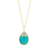 Freida Rothman Fleur Bloom Empire Turquoise Teardrop Pendant Necklace - FBPYZTQN51-30 photo