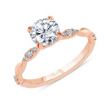 Uneek Us Collection Round Diamond Engagement Ring with Navette-Shaped Cluster Accents - SWUS334R-6.5RD photo