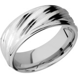 Lashbrook Cobalt Chrome 8mm Men's Wedding Band - CC8REFDBSTRIPE+CROSS+SATIN_POLISH photo