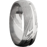 Lashbrook Black & White Damascus Steel 7mm Men's Wedding Band - D7D11OC_SS+POLISH photo2