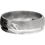 Lashbrook Black & White Damascus Steel 7mm Men's Wedding Band - D7D11OC_SS+POLISH photo3