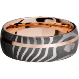 Lashbrook Black Rose & White Damascus Steel 8mm Men's Wedding Band - 14KRSLEEVED8D11OCTIGER_14KR+SATIN_ACID photo3