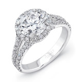 Uneek Split Shank Round Halo Diamond Engagement Ring - LVS873 photo