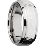 Lashbrook Cobalt Chrome 8mm Men's Wedding Band - CC8B14(S)_SS+HAMMER_POLISH photo2