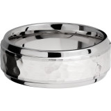 Lashbrook Cobalt Chrome 8mm Men's Wedding Band - CC8B14(S)_SS+HAMMER_POLISH photo