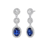 Uneek Oval Blue Sapphire Earrings - LVE940OVBS photo