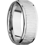 Lashbrook Cobalt Chrome 8mm Men's Wedding Band - CC8FGE+TREEBARK+1_POLISH photo2