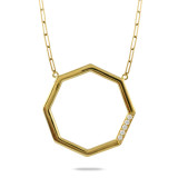 Doves Fibonacci 18k Yellow Gold Diamond Necklace - N9854 photo