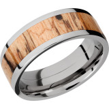 Lashbrook Titanium Hardwood 8mm Men's Wedding Band - HW8F15_SPALTEDTAMARIND+POLISH photo