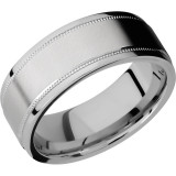 Lashbrook Cobalt Chrome 8mm Men's Wedding Band - CC8FGEW2UMIL+ANGLE+SATIN_POLISH photo