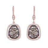 Meira T Rose Gold Diamond and Rutilated Quartz Earrings photo