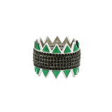 Freida Rothman Industrial Finish Pave Spike 5-Stack Ring - IFPKMR46-1-8 photo