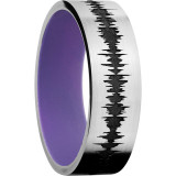 Lashbrook Cobalt Chrome 7mm Men's Wedding Band - CC7F_LCVSOUNDWAVE+SATIN+BRIGHTPURPLEIN photo2