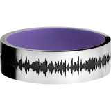 Lashbrook Cobalt Chrome 7mm Men's Wedding Band - CC7F_LCVSOUNDWAVE+SATIN+BRIGHTPURPLEIN photo3