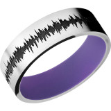 Lashbrook Cobalt Chrome 7mm Men's Wedding Band - CC7F_LCVSOUNDWAVE+SATIN+BRIGHTPURPLEIN photo