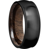 Lashbrook Black Zirconium Hardwood 8mm Men's Wedding Band - HWSLEEVEZ8DMIL_WALNUT+SATIN photo2