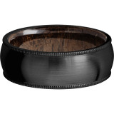 Lashbrook Black Zirconium Hardwood 8mm Men's Wedding Band - HWSLEEVEZ8DMIL_WALNUT+SATIN photo3