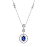 Uneek Blue Sapphire Diamond Pendant - LVN937OVBS photo