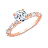 Uneek Us Collection Round Diamond Engagement Ring with Tapered Baguette Diamond Accents - SWUS9573R-6.5RD photo