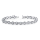 Uneek Round Diamond Bracelet with Cushion-Shaped Halos - LVBRJ100M photo