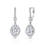 Uneek Petals Design Round Diamond Dangling Earrings - LVE941RD photo