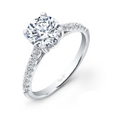 Uneek Round Diamond Non-Halo Engagement Ring with Pave Upper Shank - USM05-6.5RD photo