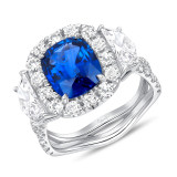 Uneek Cushion Cut Blue Sapphire Engagement Ring - LVS1045CUBS photo