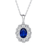 Uneek Oval Blue Sapphire Diamond Pendant - LVPAV673BS photo