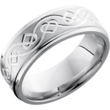 Lashbrook Cobalt Chrome 8mm Men's Wedding Band - CC8FGECELTICHEART+SATIN_POLISH photo