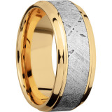 Lashbrook 14k Yellow Gold Meteorite 9mm Men's Wedding Band - 14KY9B15(S)_METEORITE+POLISH photo2