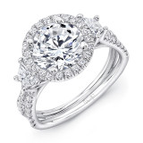 Uneek Round-Center Three-Stone Engagement Ring with Pave Double Shank - LVS983RD-8.2RD photo