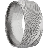 Lashbrook Black & White Damascus Steel 10mm Men's Wedding Band - D10D+POLISH photo2